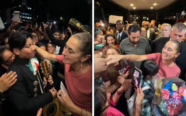Espectáculo mexicano en Nueva York: mariachis reciben a Sheinbaum antes del Mundial