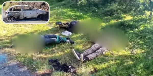 Terror en ruta Juquila–El Vidrio: hallan tres ejecutados junto a auto calcinado